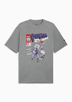 PUMA Flagrant Foul - 69226202 Erkek Gri Baskılı T-Shirt
