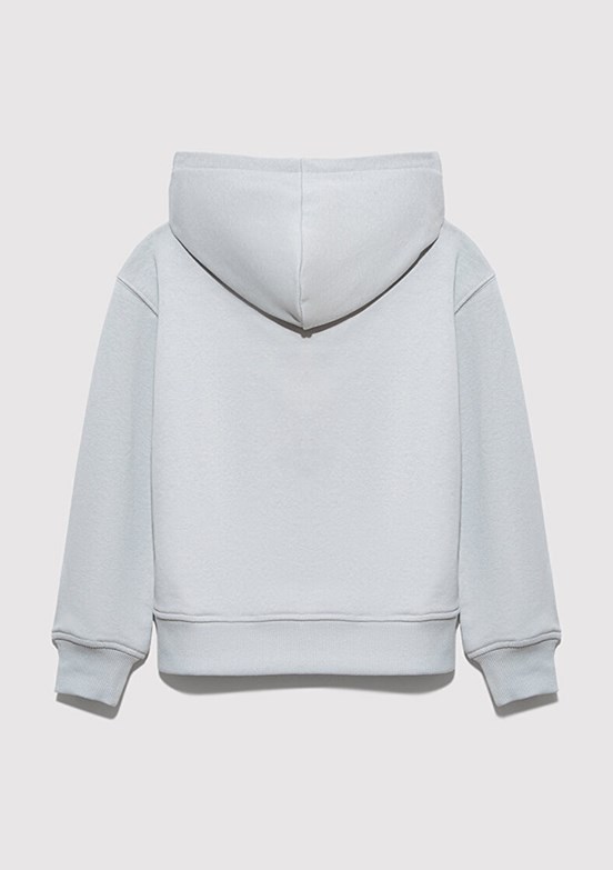 MAVİ - M7S10179-70075 Kız Çocuk Gri Baskılı Sweatshirt