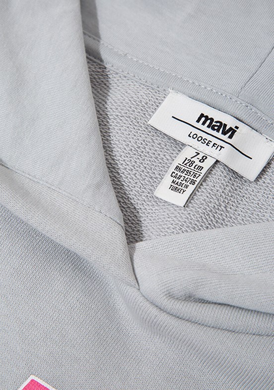 MAVİ - M7S10179-70075 Kız Çocuk Gri Baskılı Sweatshirt