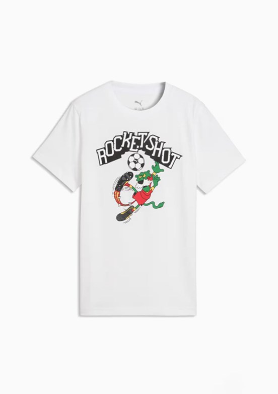 PUMA Super Beyaz Erkek Çocuk Baskılı T-Shirt