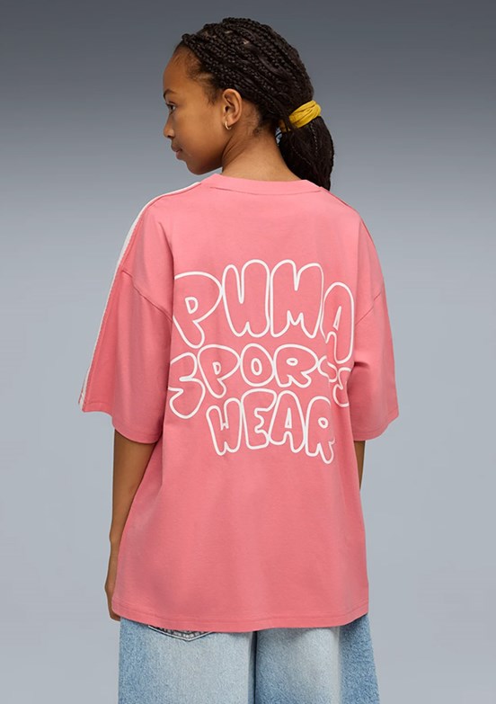 PUMA Pembe Kız Çocuk Baskılı T-Shirt
