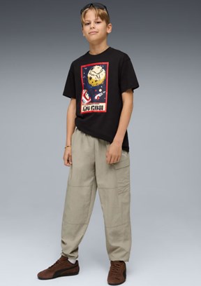 PUMA Siyah Erkek Çocuk Baskılı T-Shirt