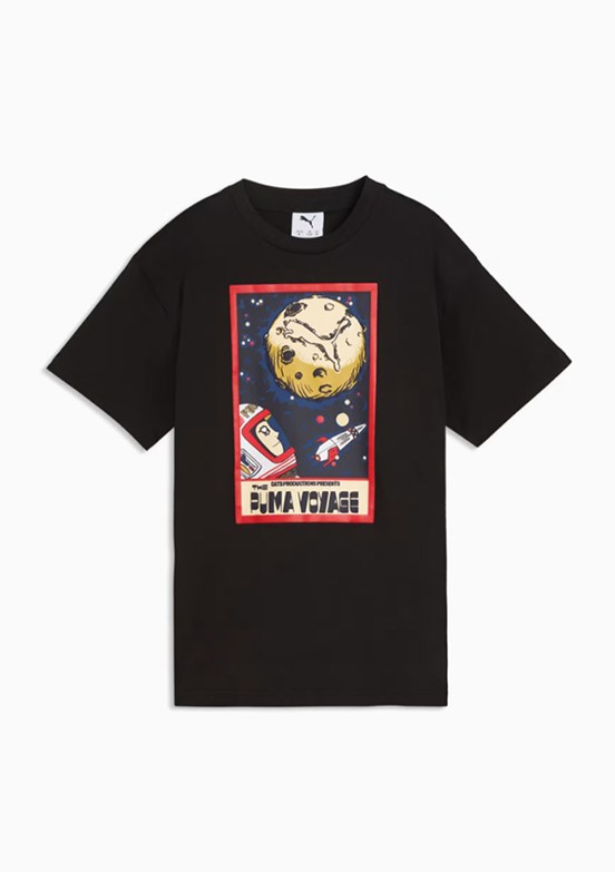 PUMA Siyah Erkek Çocuk Baskılı T-Shirt