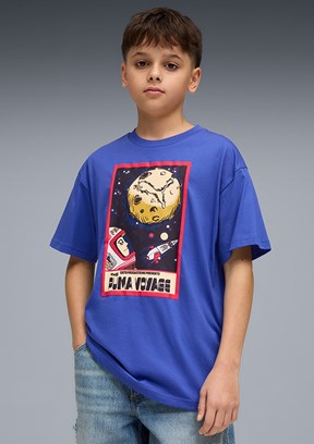 PUMA Graphic - 63452458 Erkek Çocuk Lacivert Baskılı T-Shirt