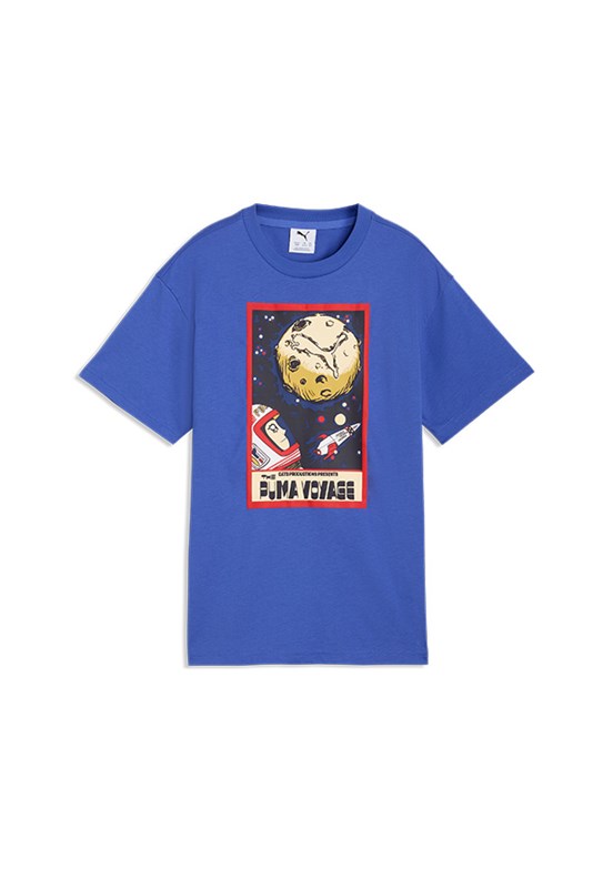 PUMA Graphic - 63452458 Erkek Çocuk Lacivert Baskılı T-Shirt