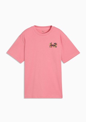 PUMA MID 90s Pembe Kız Çocuk Baskılı T-Shirt