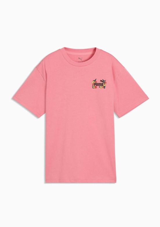 PUMA MID 90s Pembe Kız Çocuk Baskılı T-Shirt