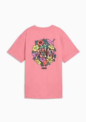 PUMA MID 90s Pembe Kız Çocuk Baskılı T-Shirt