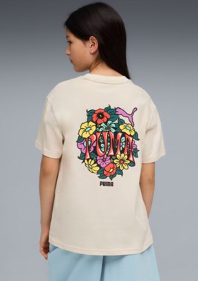 PUMA MID 90s Beyaz Kız Çocuk Baskılı T-Shirt