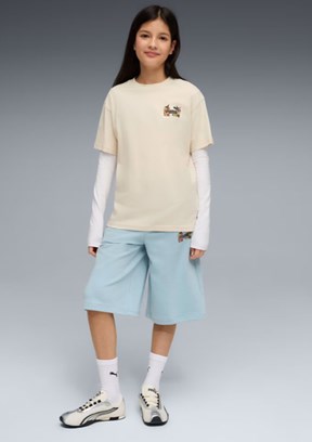 PUMA MID 90s Beyaz Kız Çocuk Baskılı T-Shirt