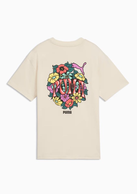 PUMA MID 90s Beyaz Kız Çocuk Baskılı T-Shirt