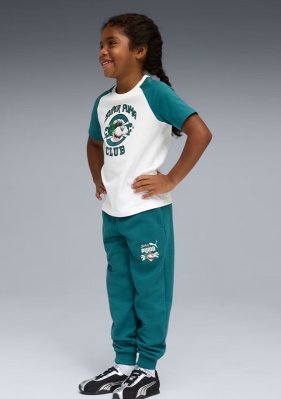 PUMA Super Beyaz Unisex Çocuk Baskılı T-Shirt