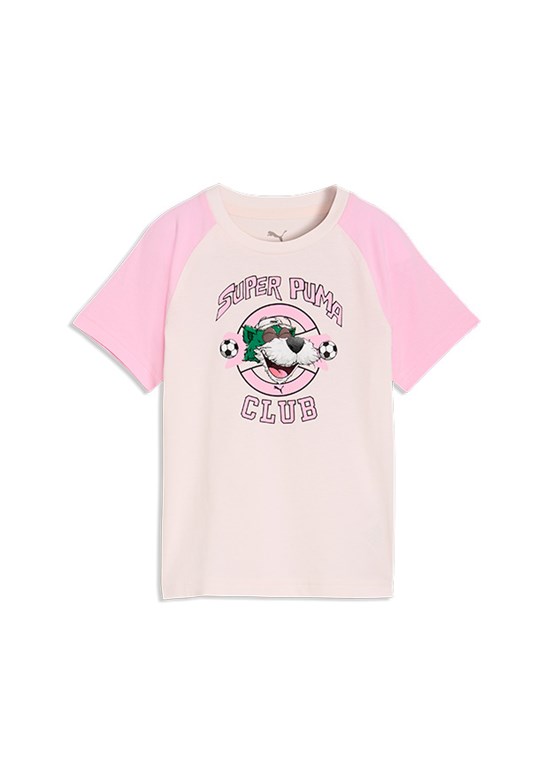 PUMA Super Puma - 69191821 Unisex Çocuk Pembe Baskılı T-Shirt