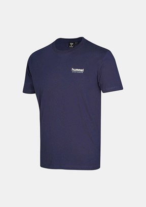 HUMMEL 912362-7459 Erkek Mavi Bisiklet Yaka T-Shirt