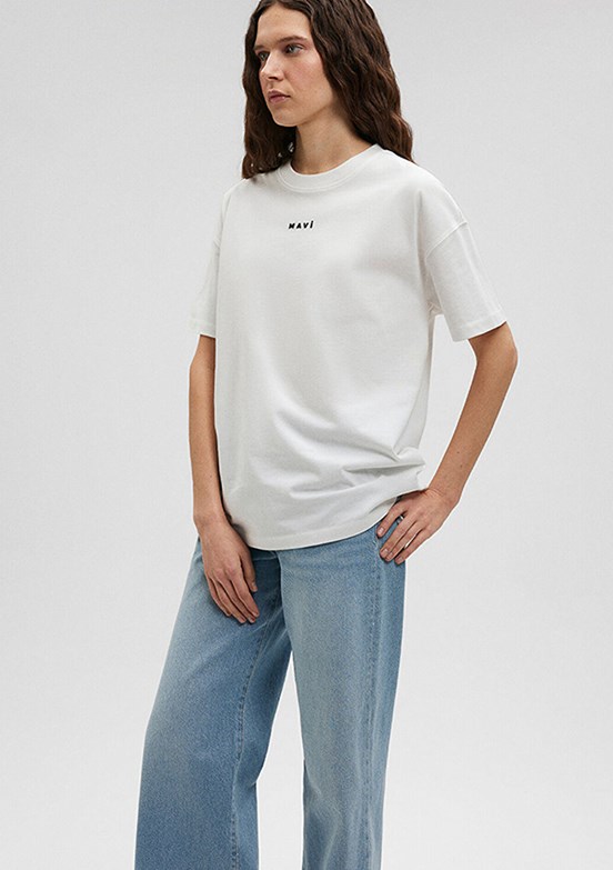MAVİ - M1612518-70057 Kadın Beyaz Baskılı T-Shirt