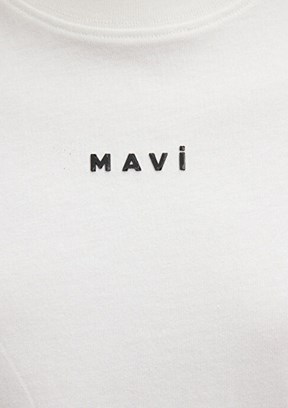 MAVİ - M1612518-70057 Kadın Beyaz Baskılı T-Shirt