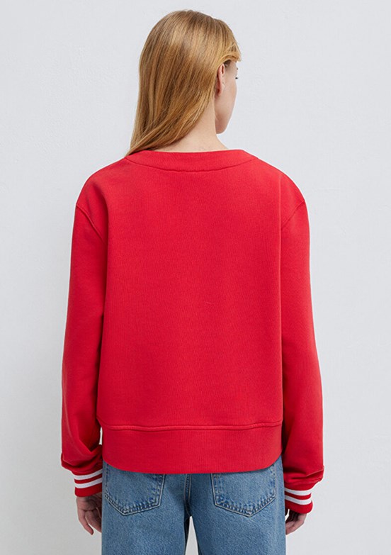 MAVİ Kırmızı Kadın Kapüşonsuz Sweatshirt