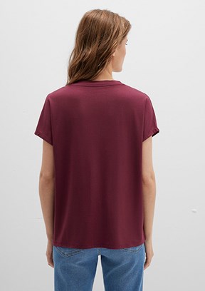MAVİ Bordo Kadın V Yaka T-Shirt