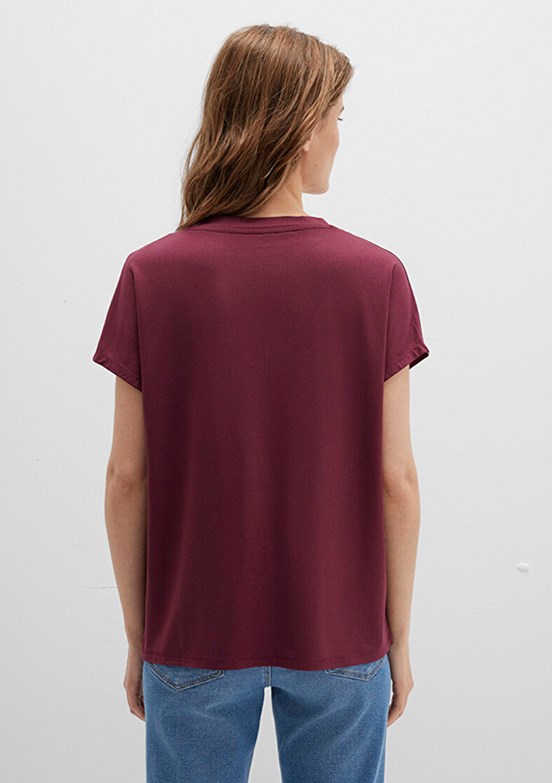 MAVİ Bordo Kadın V Yaka T-Shirt
