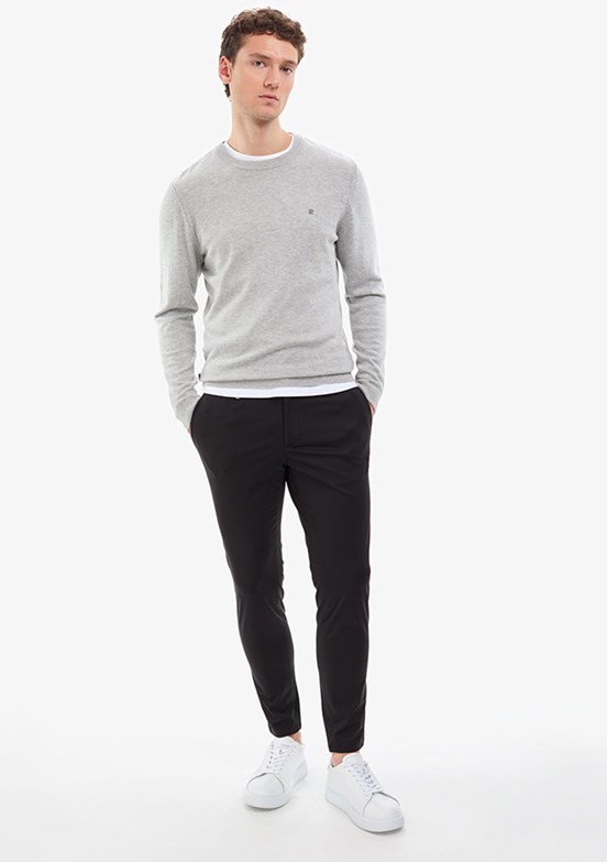 PİERRE CARDİN Erkek Siyah Regular Pantolon