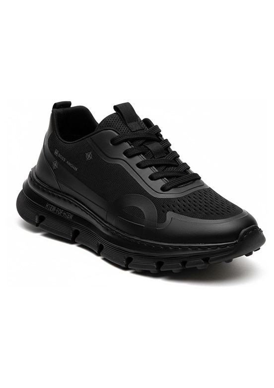 BULLDOZER Siyah Erkek Deri Sneaker Ayakkabı