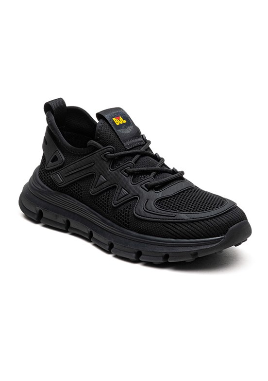 BULLDOZER Siyah Erkek Deri Sneaker Ayakkabı