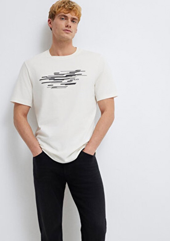 MAVİ Beyaz Erkek Baskılı T-Shirt