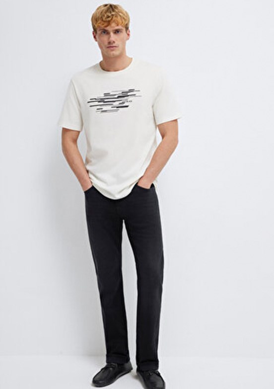 MAVİ Beyaz Erkek Baskılı T-Shirt