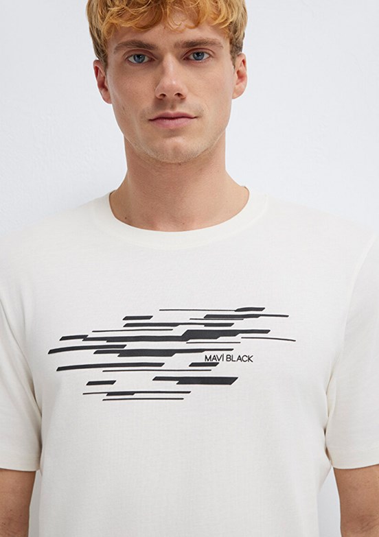 MAVİ Beyaz Erkek Baskılı T-Shirt