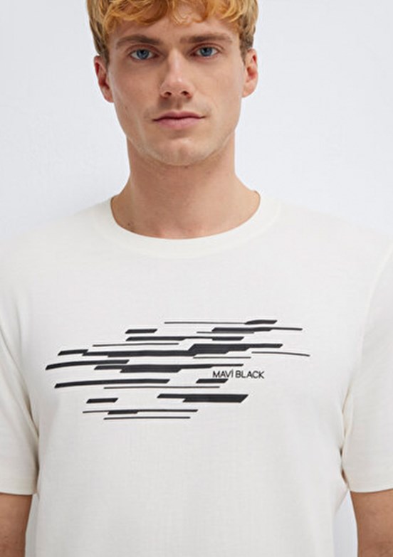 MAVİ Beyaz Erkek Baskılı T-Shirt