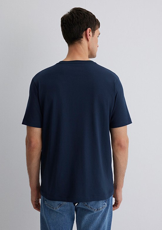 MAVİ - M0612990-70490 Erkek Lacivert Baskılı T-Shirt