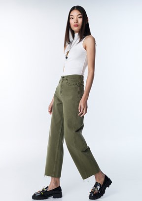 TWİST - TS1260018033 Kadın Yeşil Normal Bel Jean Pantolon