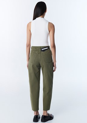 TWİST - TS1260018033 Kadın Yeşil Normal Bel Jean Pantolon