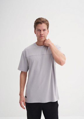 CAZADOR Caz 4007 Erkek Gri Bisiklet Yaka T-Shirt