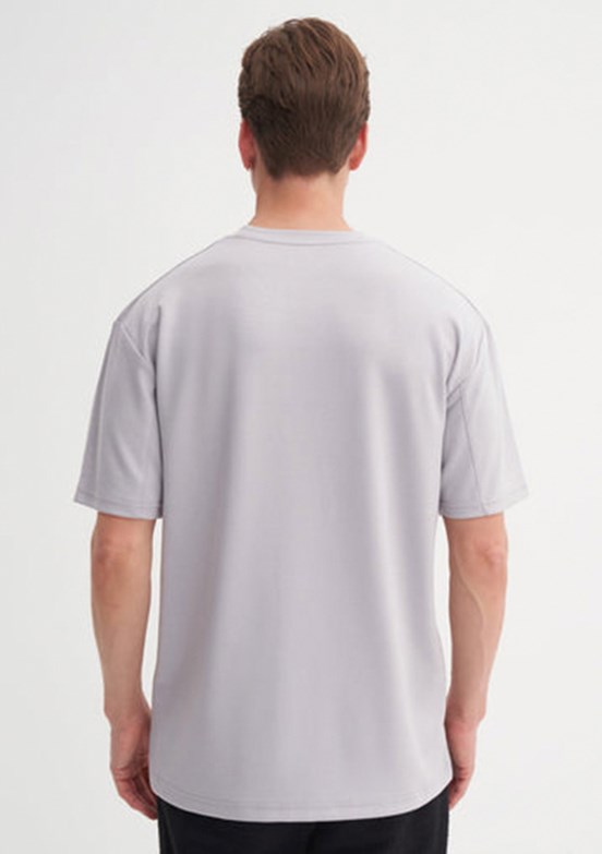 CAZADOR Caz 4007 Erkek Gri Bisiklet Yaka T-Shirt