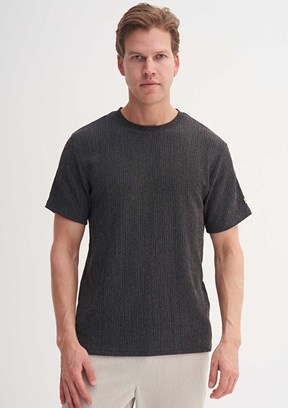 CAZADOR - 40500 Erkek Antrasit Bisiklet Yaka T-Shirt