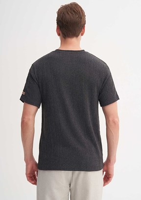 CAZADOR - 40500 Erkek Antrasit Bisiklet Yaka T-Shirt
