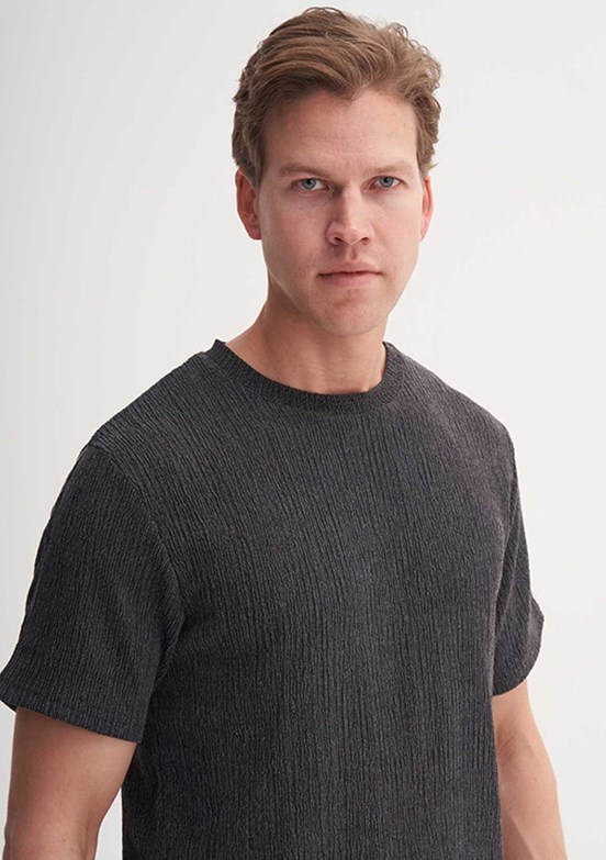 CAZADOR - 40500 Erkek Antrasit Bisiklet Yaka T-Shirt