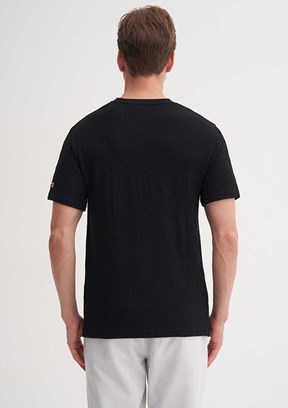 CAZADOR - 40500 Erkek Siyah Bisiklet Yaka T-Shirt
