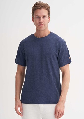 CAZADOR - 40500 Erkek Lacivert Bisiklet Yaka T-Shirt