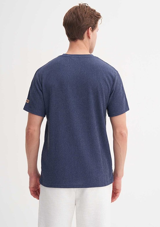 CAZADOR - 40500 Erkek Lacivert Bisiklet Yaka T-Shirt