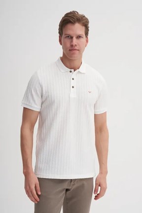 CAZADOR - CAZ 40520 Erkek Beyaz Polo Yaka T-Shırt