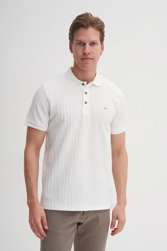 CAZADOR - CAZ 40520 Erkek Beyaz Polo Yaka T-Shırt