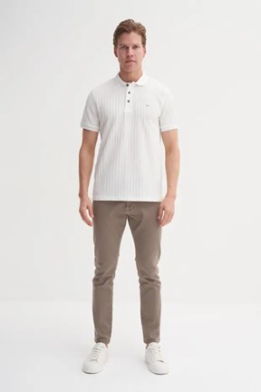 CAZADOR - CAZ 40520 Erkek Beyaz Polo Yaka T-Shırt