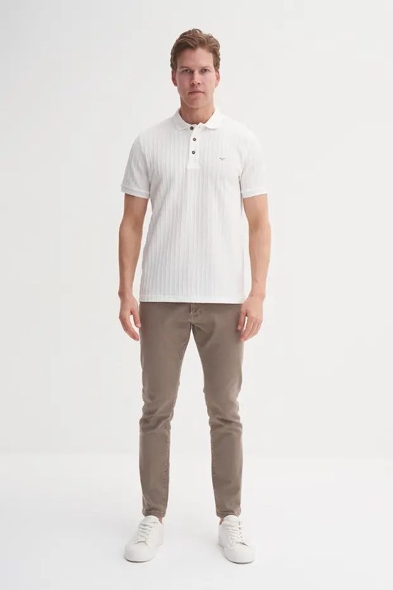 CAZADOR - CAZ 40520 Erkek Beyaz Polo Yaka T-Shırt