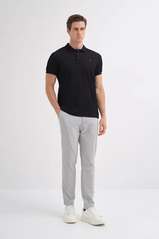 CAZADOR - CAZ 40520 Erkek Siyah Polo Yaka T-Shırt