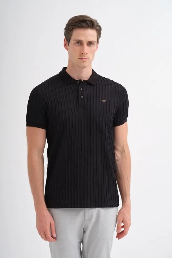 CAZADOR - CAZ 40520 Erkek Siyah Polo Yaka T-Shırt