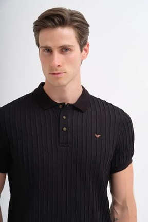 CAZADOR - CAZ 40520 Erkek Siyah Polo Yaka T-Shırt
