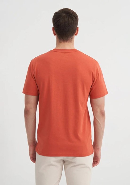 CAZADOR - 40850 Erkek Turuncu Bisiklet Yaka T-Shirt