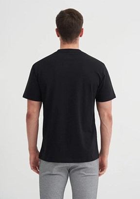CAZADOR - 40850 Erkek Siyah Bisiklet Yaka T-Shirt
